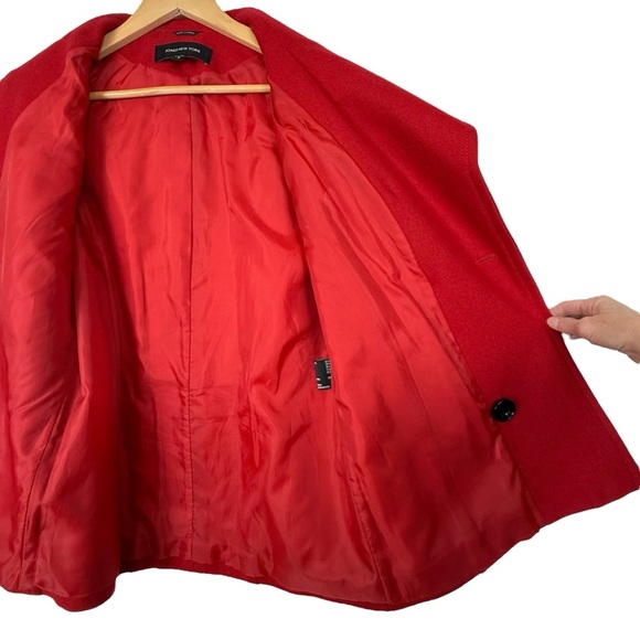Jones New York Red Wool Blend Double Breasted Peacoat Jacket Size 6 - Picture 11 of 16